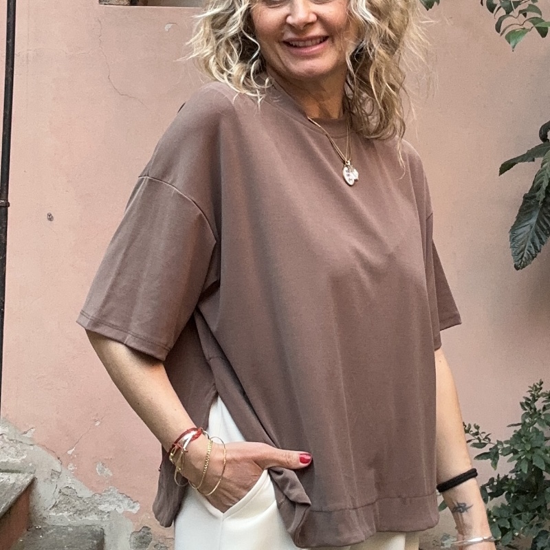 NUMERO155 TSHIRT PENELOPE BASIC TESTA DI MORO