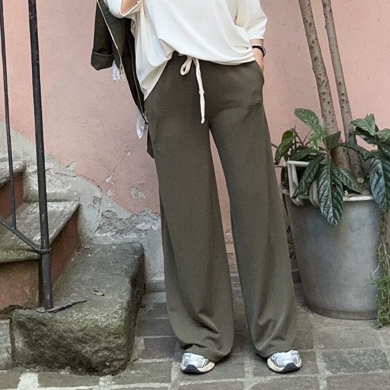 NUMERO155 PANTALONE PENELOPE A VERDE MILITARE
