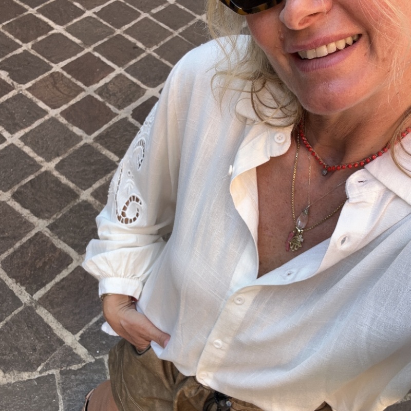 NUMERO155 CAMICIA RUBINO BIANCO