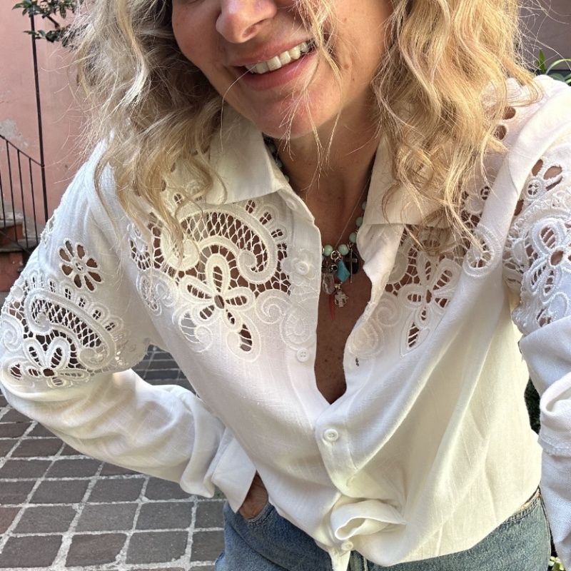 NUMERO155 CAMICIA SMERALDO BIANCO