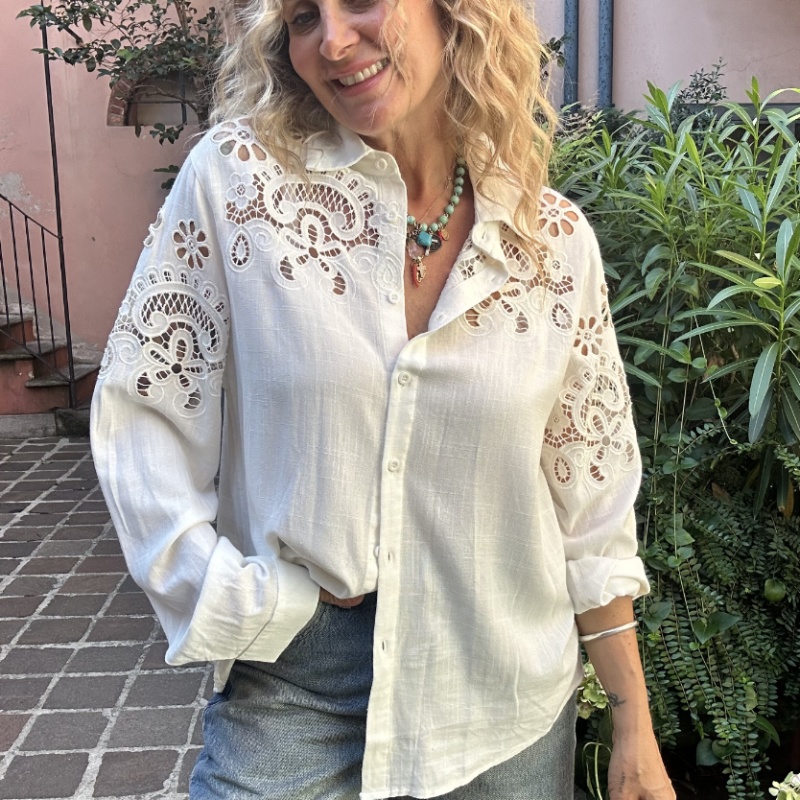 NUMERO155 CAMICIA SMERALDO BIANCO