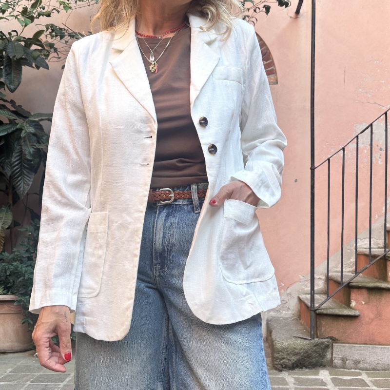 NUMERO155 GIACCA RUBINO BIANCO