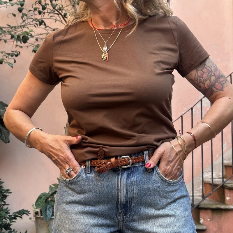 NUMERO155 TSHIRT BASICA ROMEO TESTA DI MORO