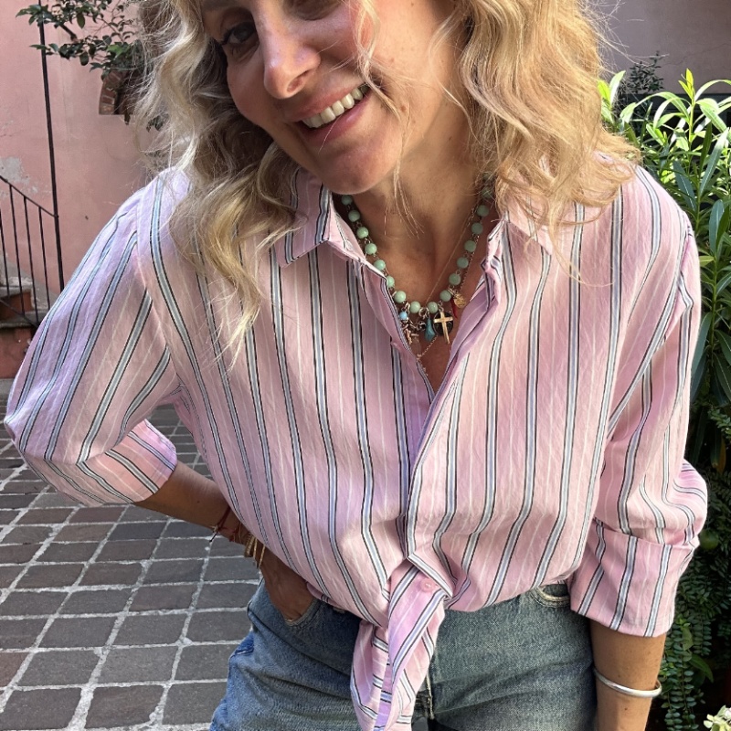 NUMERO155 CAMICIA STRIPES ROSA