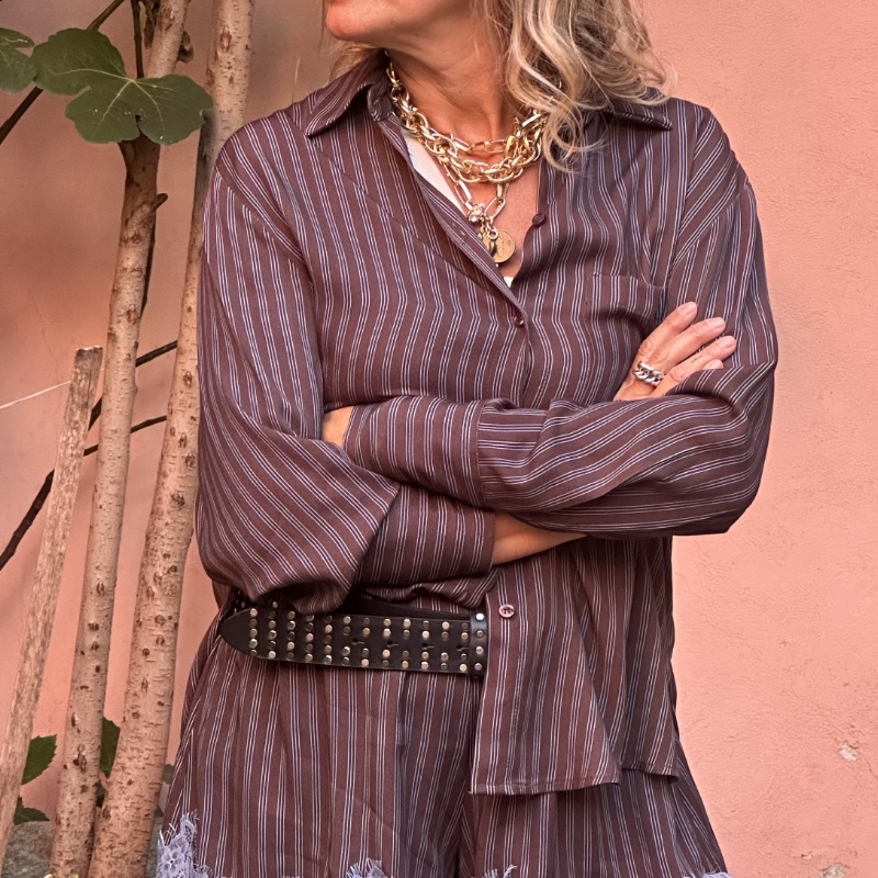 HAVEONE CAMICIA CMA-R058 CIOCCOLATO