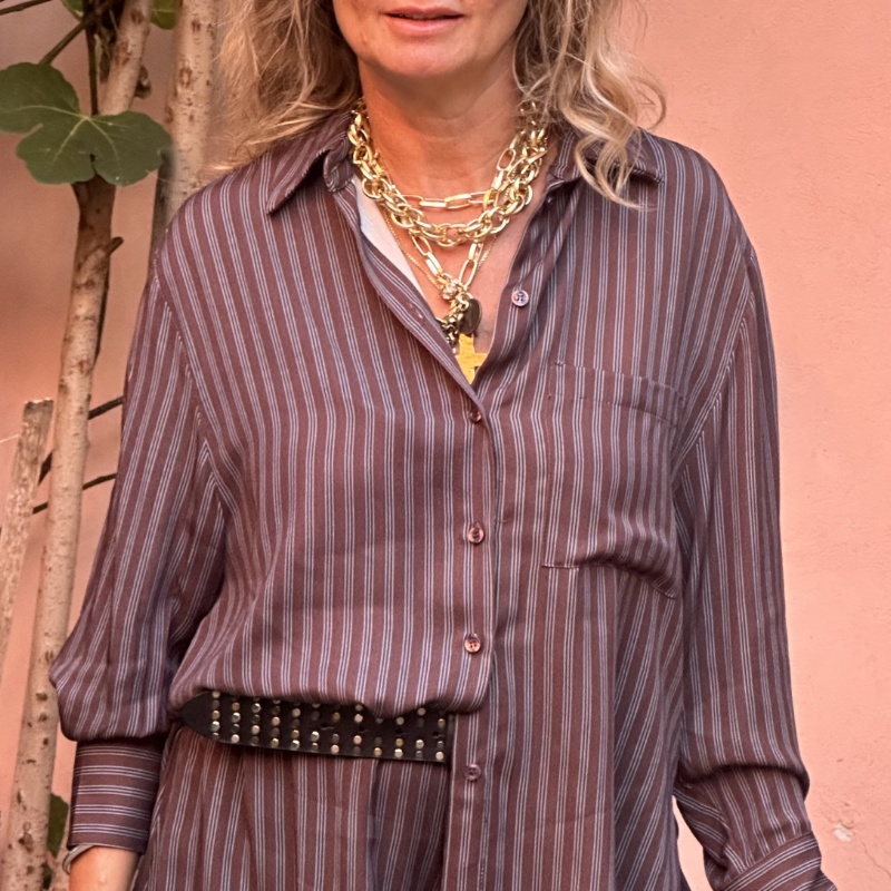 HAVEONE CAMICIA CMA-R058 CIOCCOLATO